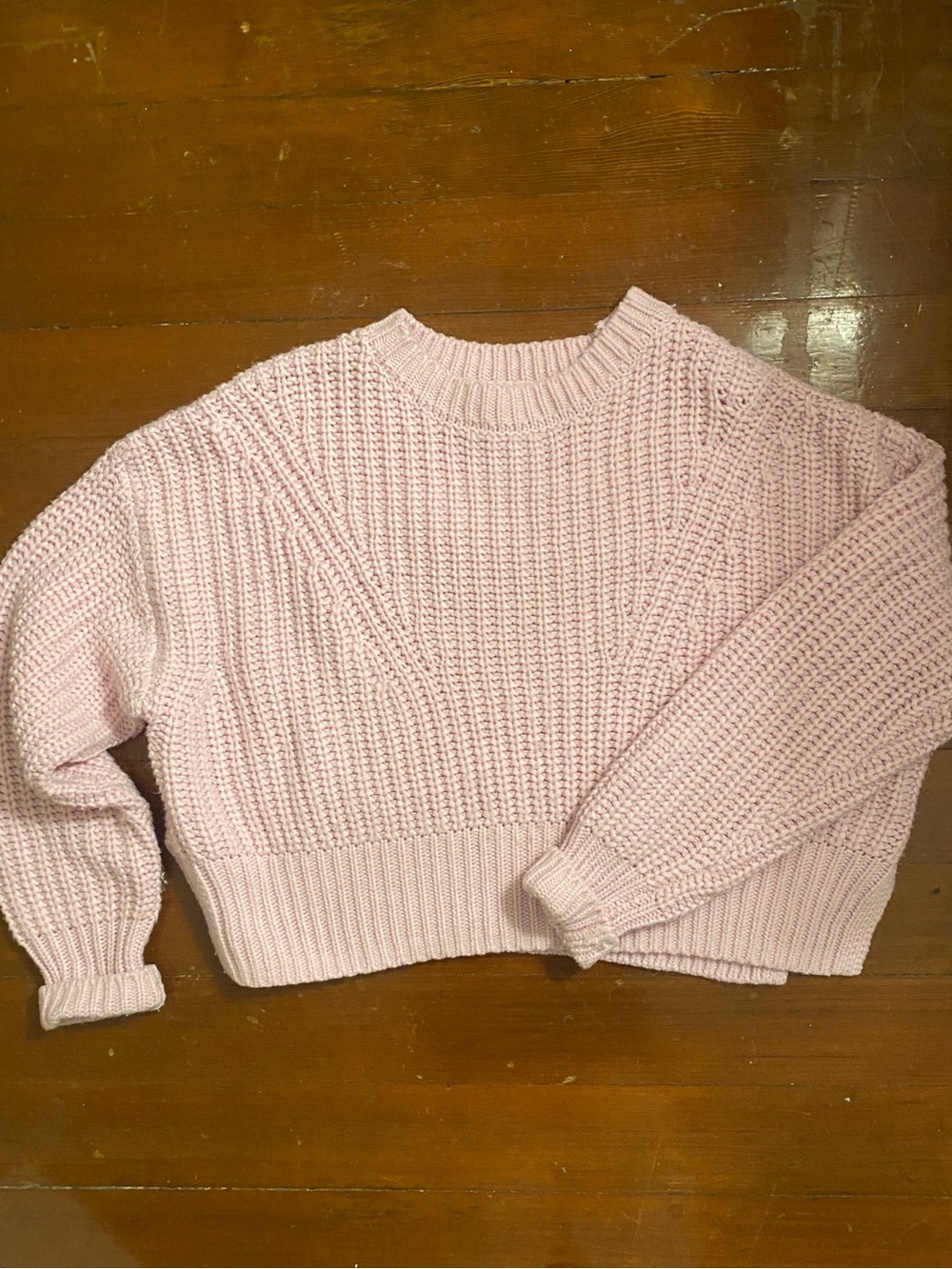 Blush Pink Knit Crewneck Sweater